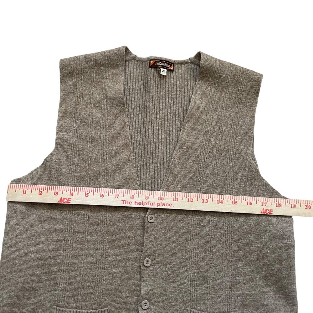 Vintage DaeKwanRyung Mens Ribbed Knit Button-Up Vest Pockets Size XL Brown - Picture 4 of 7